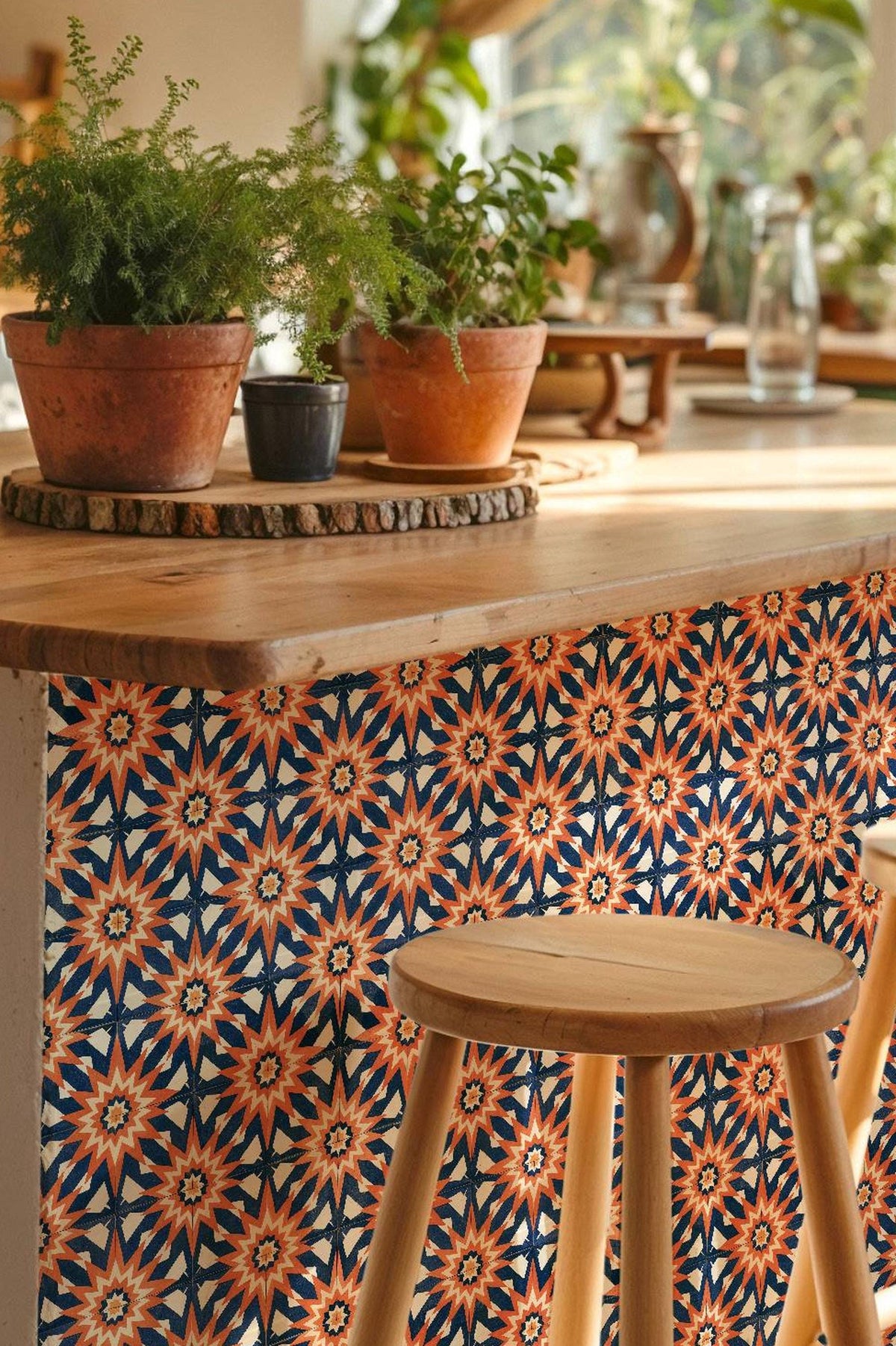Mockups show the pattern in a room. Check the size menu for the decal dimensions.