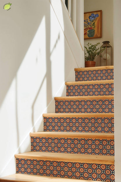 Mid-Century Geometric Starburst Surface peel and stick tile decals, photo 8 of 8