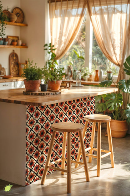 Geometric Moorish Star peel and stick tile decals, photo 6 of 8