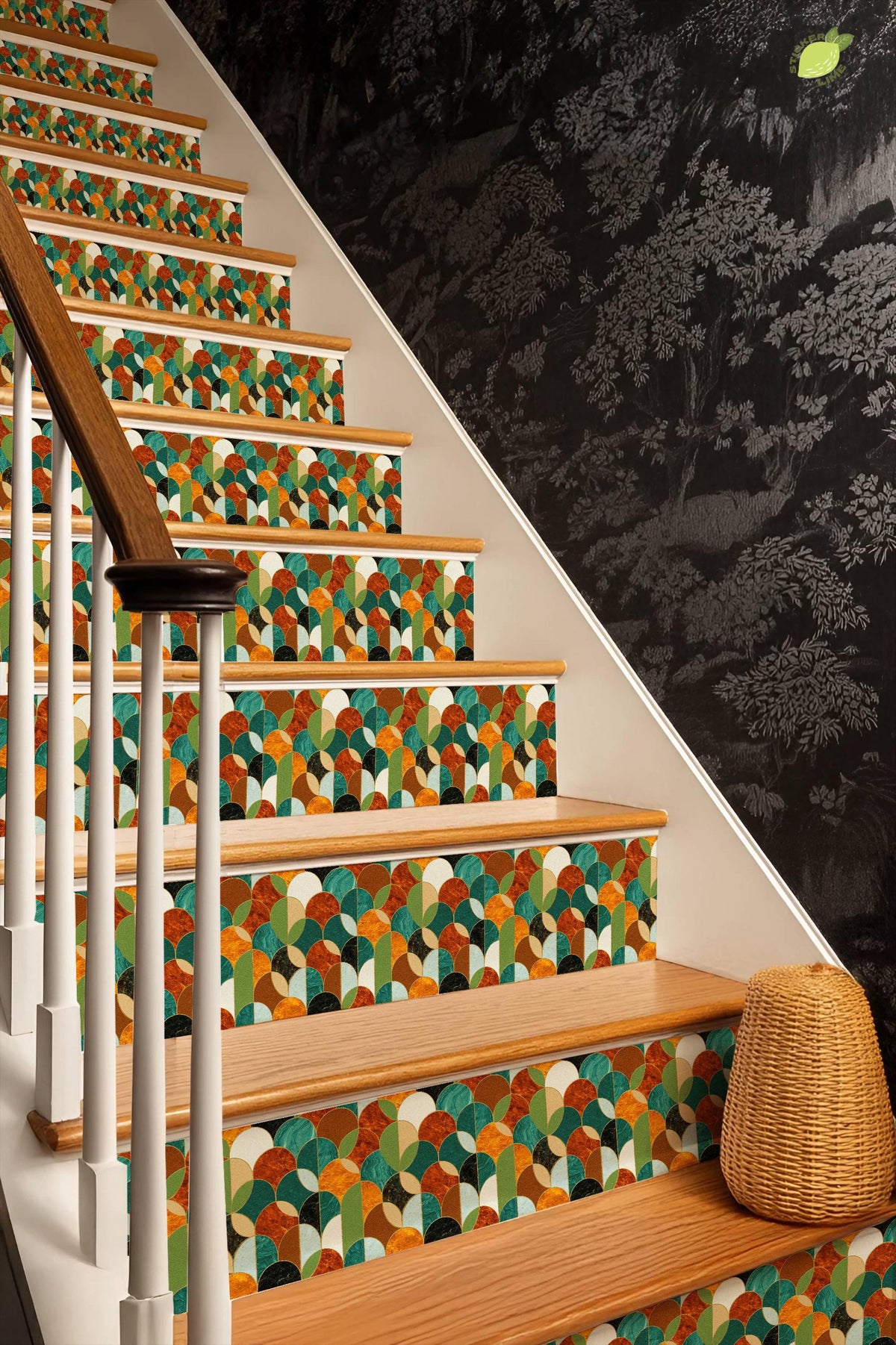 Mid-Century Modern Marble Arch peel and stick stair riser decals, photo 4 of 8
