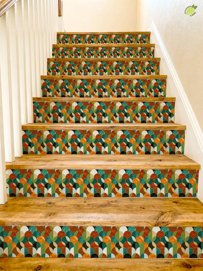 Mid-Century Modern Marble Arch peel and stick stair riser decals, photo 8 of 8
