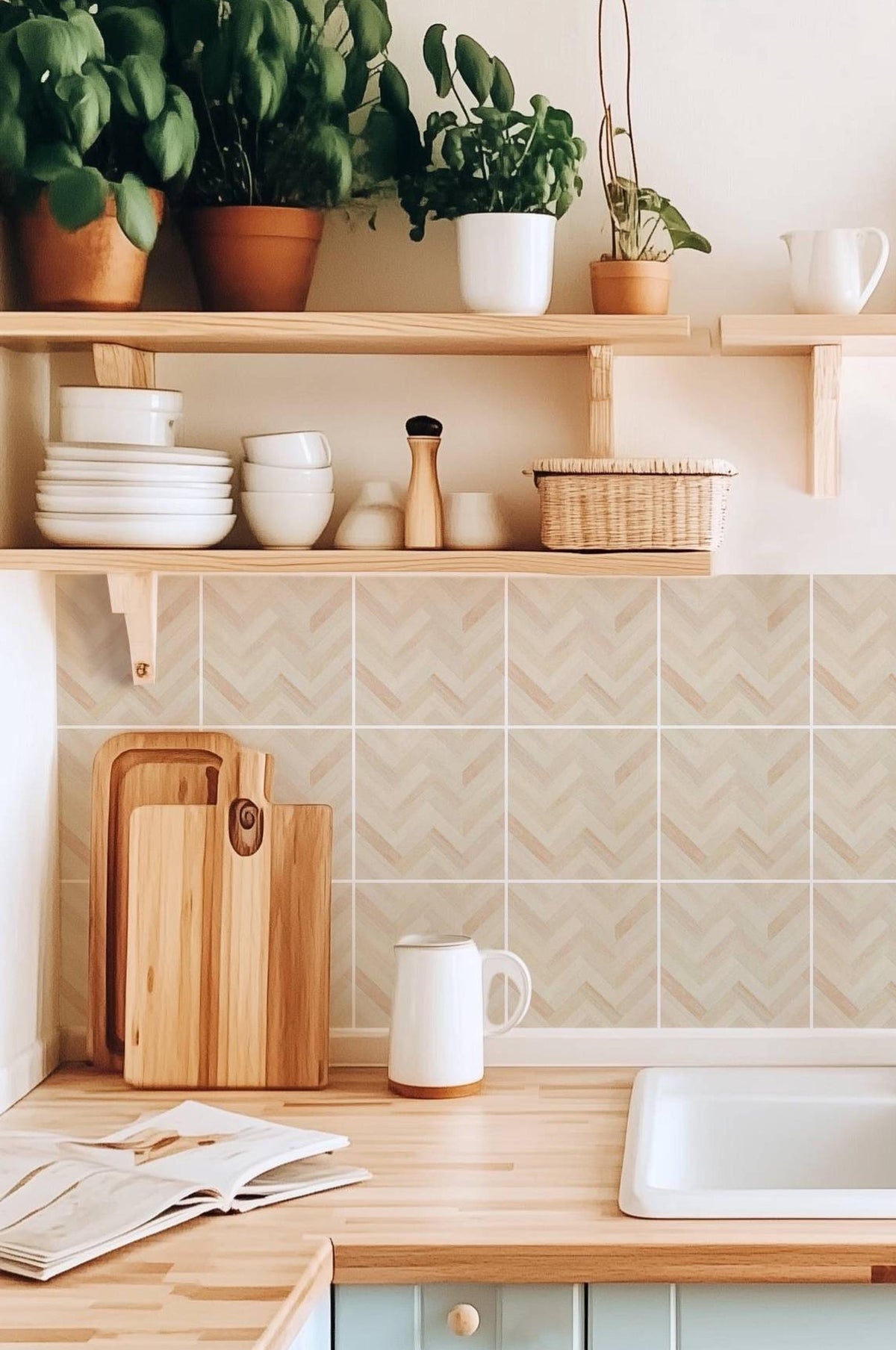 Mockups show the pattern in a room. Check the size menu for the decal dimensions.