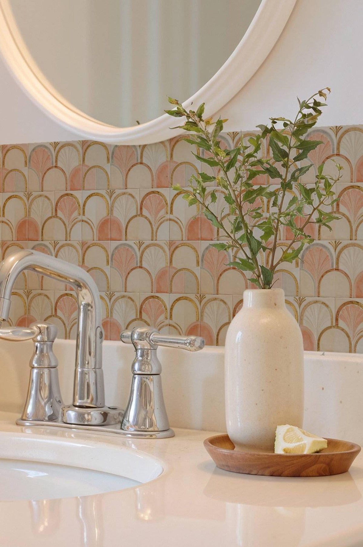 Sunwashed Art Deco Arch peel and stick tile decals
