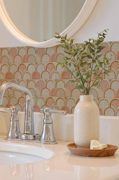Sunwashed Art Deco Arch peel and stick tile decals