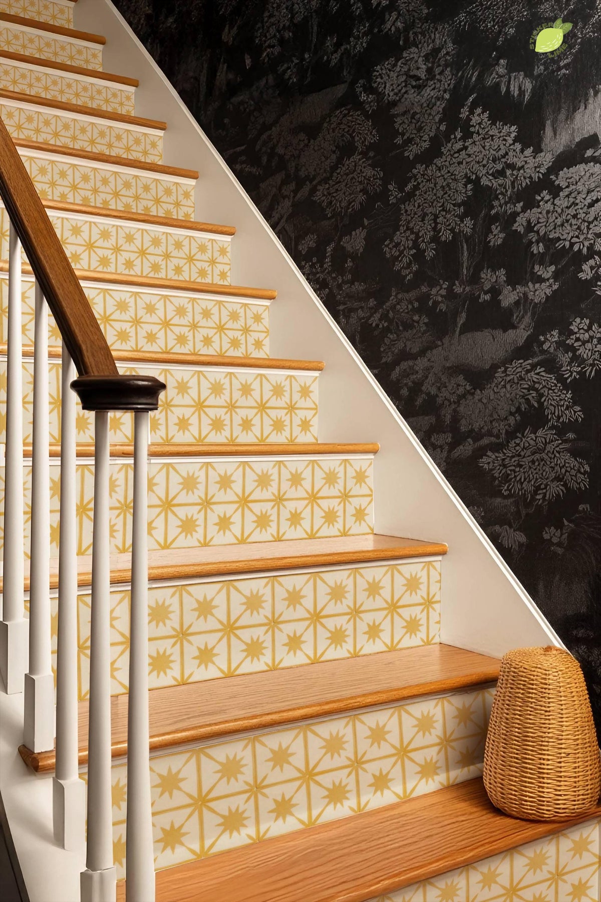 Saffron Macro Starburst Tile peel and stick stair riser decals, photo 8 of 8