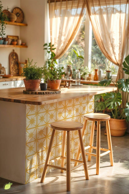 Saffron Macro Starburst peel and stick tile decals, photo 4 of 8