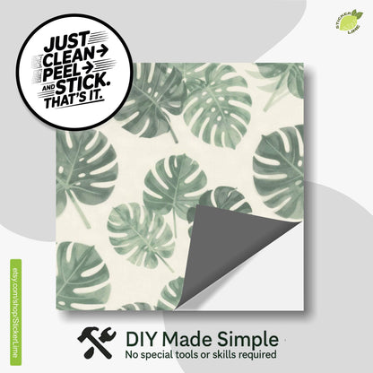 Renter Friendly Sage Botanical Silhouette peel and stick tile decals, photo 2 of 8