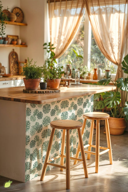 Renter Friendly Sage Botanical Silhouette peel and stick tile decals, photo 4 of 8
