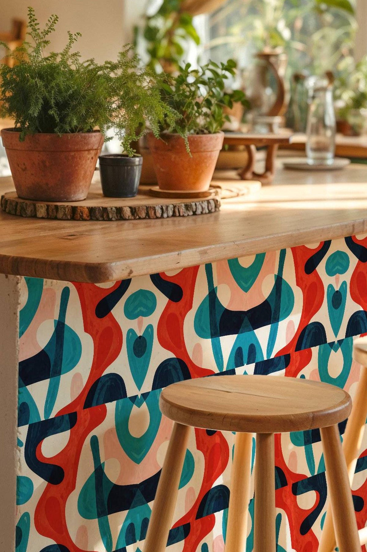 Mockups show the pattern in a room. Check the size menu for the decal dimensions.