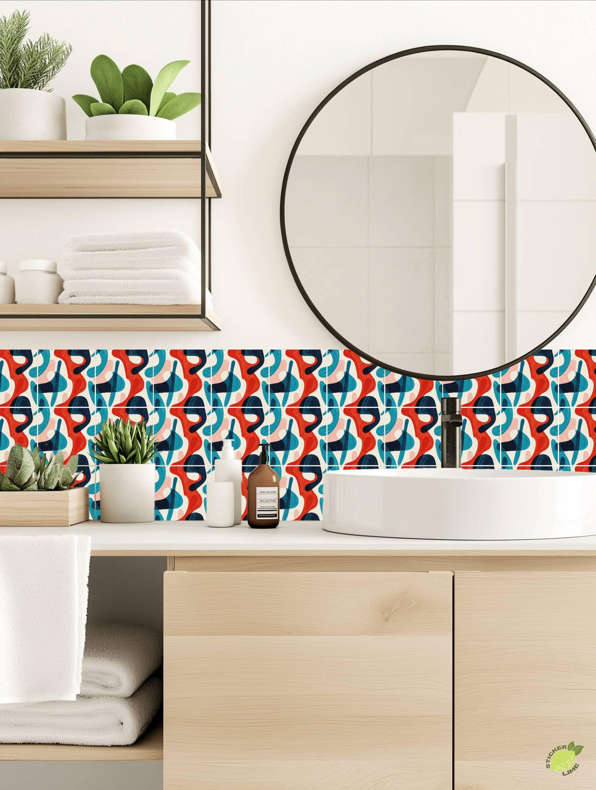 Mid Century Modern Organic Shapes peel and stick tile decals, photo 3 of 8