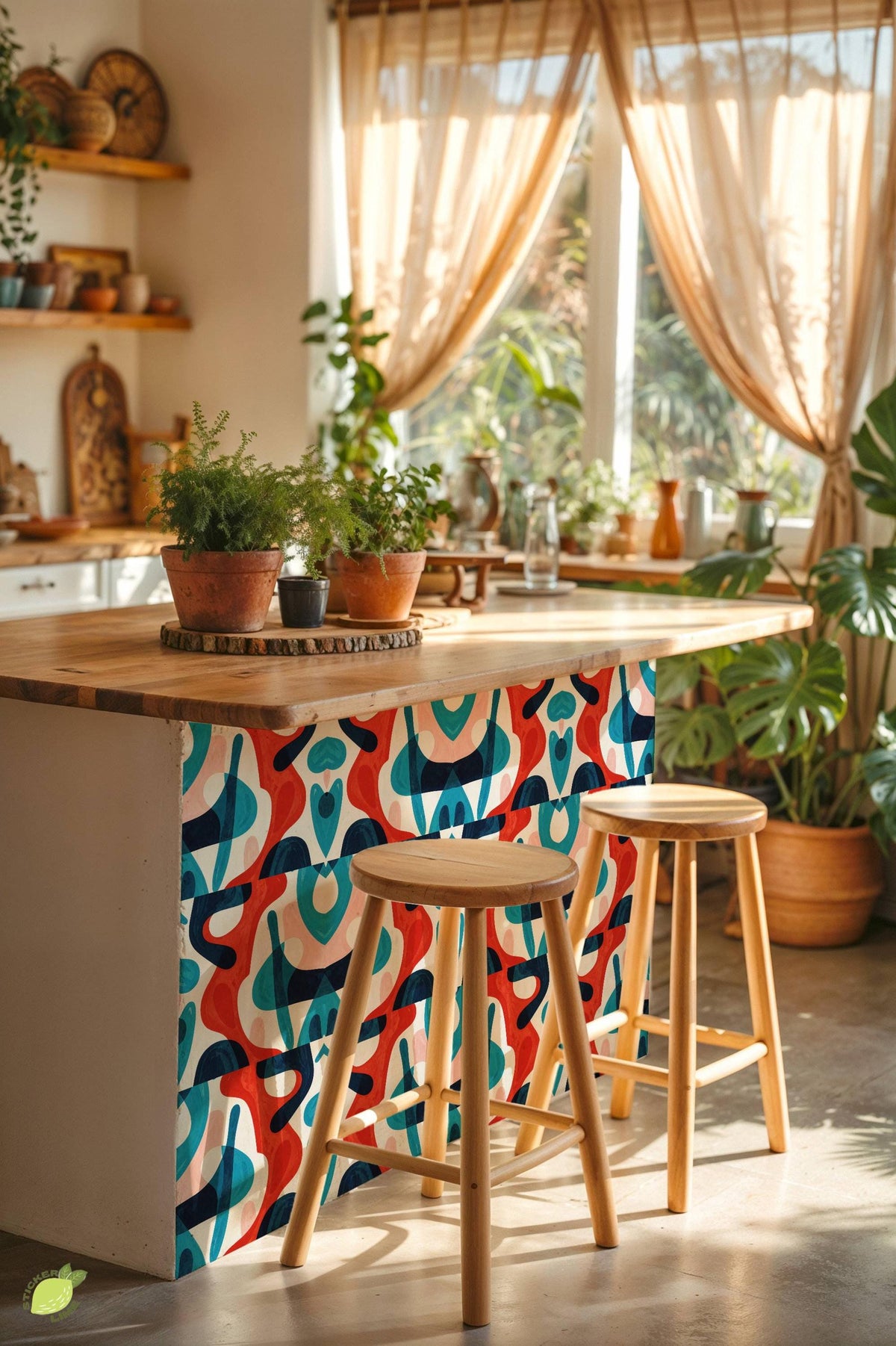 Mid Century Modern Organic Shapes peel and stick tile decals, photo 4 of 8