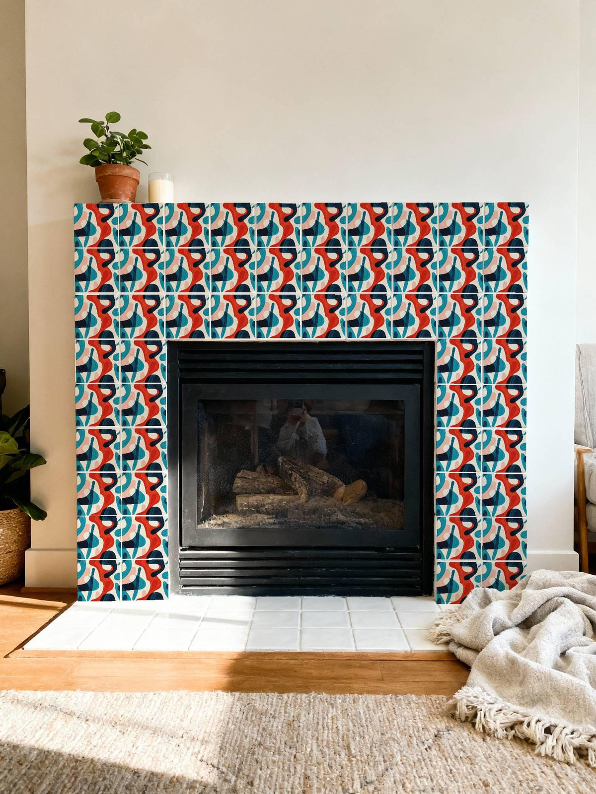 Mid Century Modern Organic Shapes peel and stick tile decals, photo 6 of 8