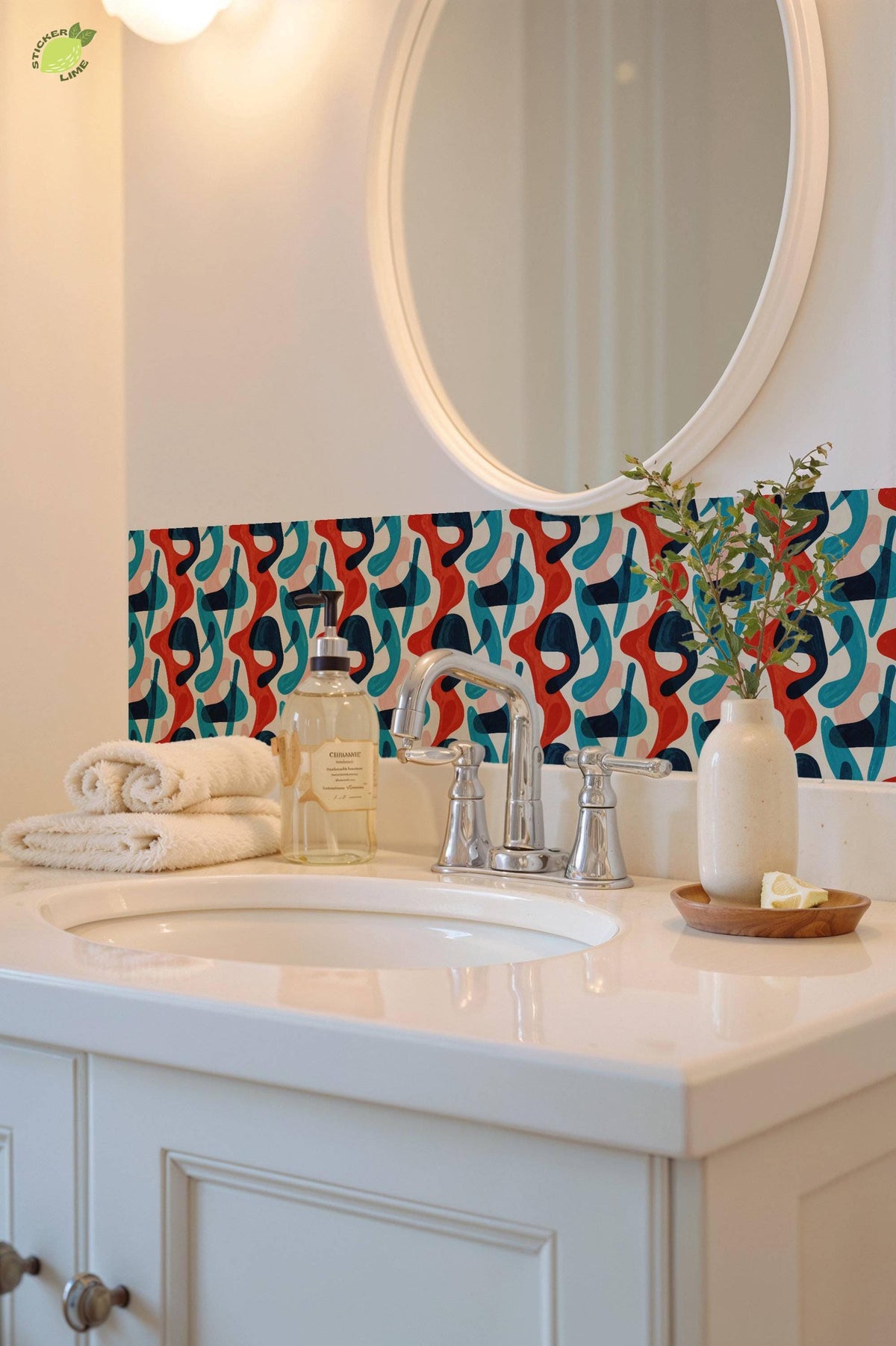 Mid Century Modern Organic Shapes peel and stick tile decals, photo 7 of 8