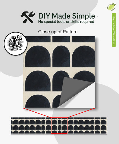Charcoal Macro Architectural Arch peel and stick stair riser decals, photo 2 of 8