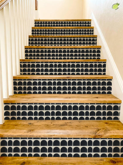 Charcoal Macro Architectural Arch peel and stick stair riser decals, photo 4 of 8