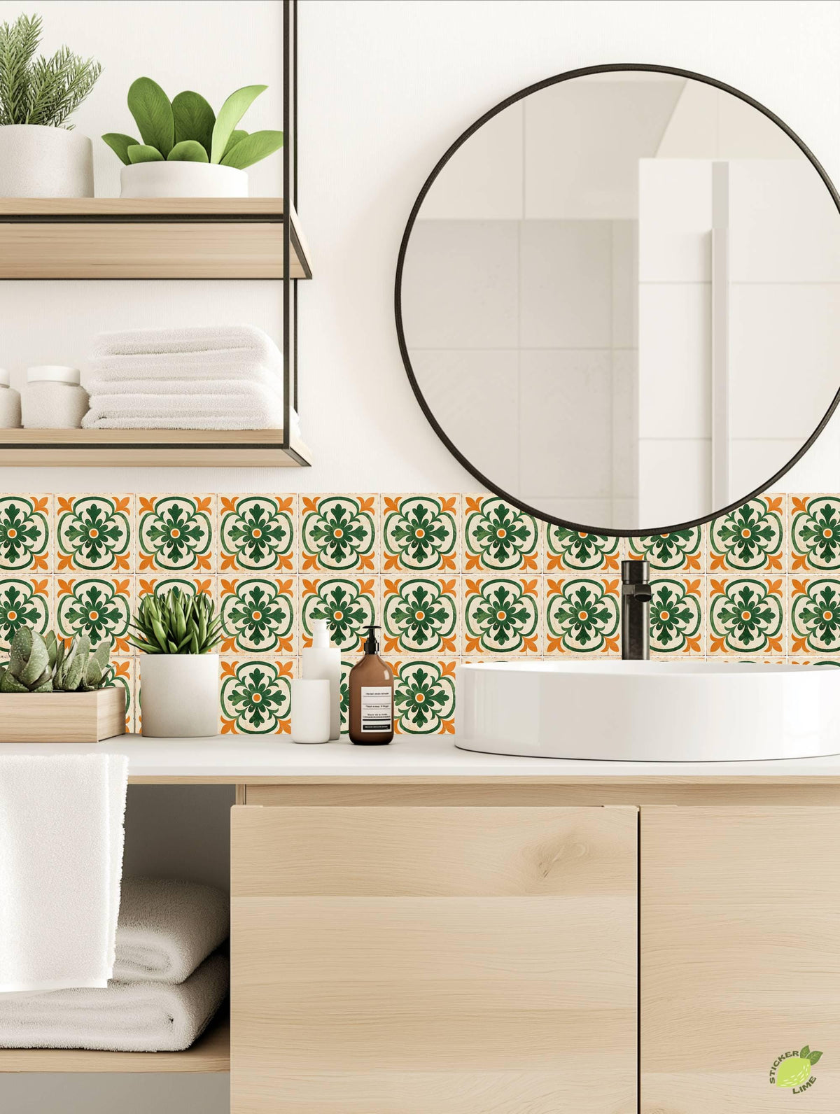 Floral Medallion peel and stick tile decals, photo 4 of 8