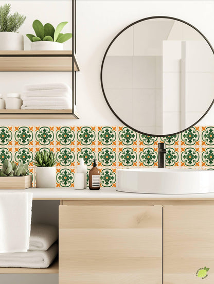 Floral Medallion peel and stick tile decals, photo 4 of 8