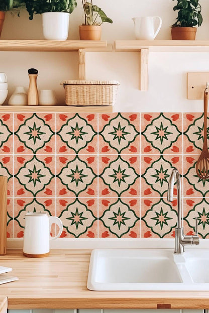 Geo Burst peel and stick tile decals