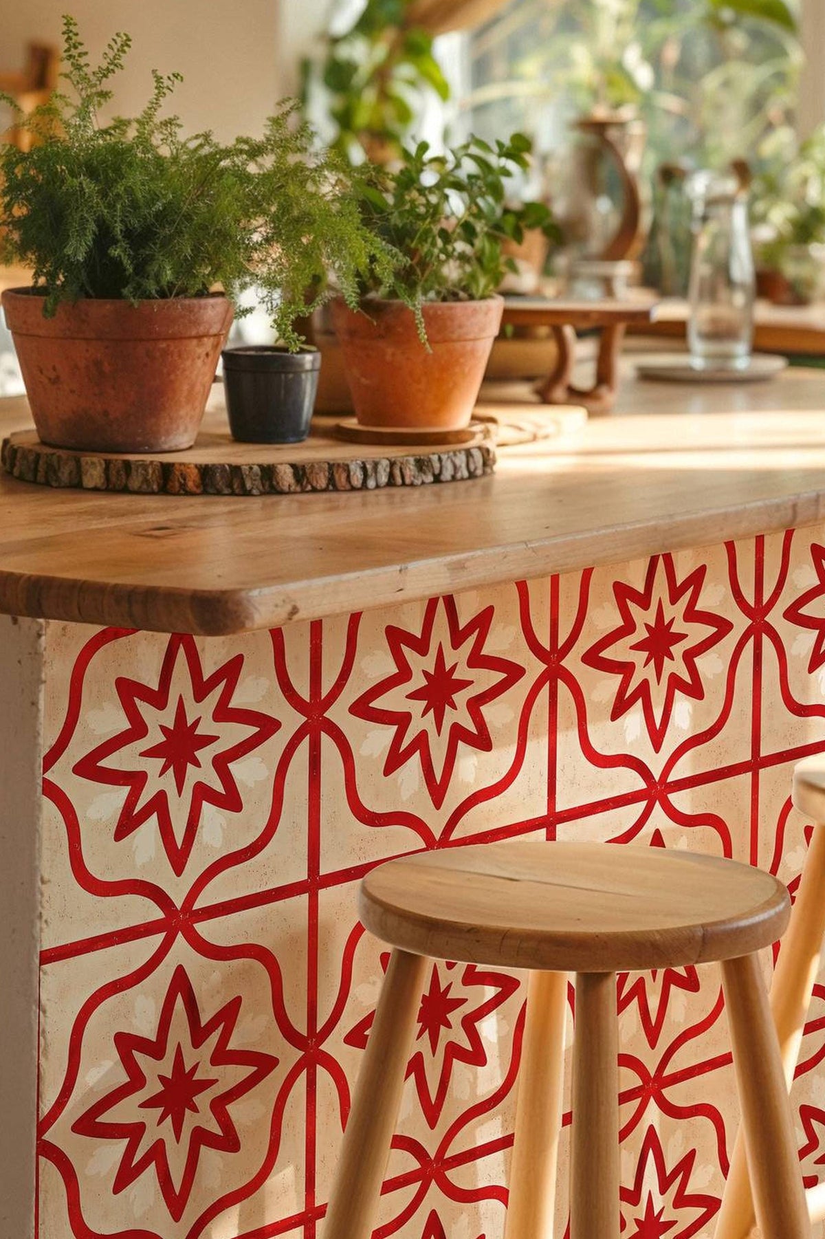 Mockups show the pattern in a room. Check the size menu for the decal dimensions.