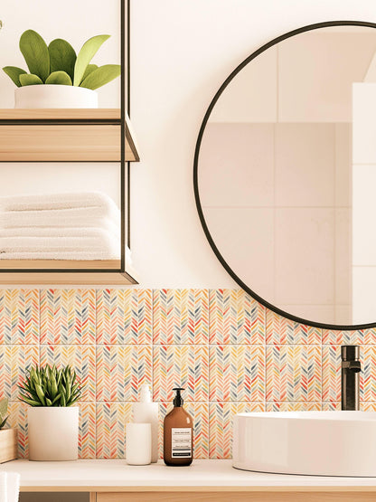 Harringbone peel and stick tile decals, photo 4 of 8