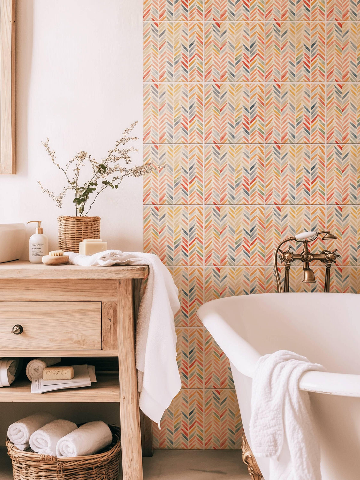 Harringbone peel and stick tile decals, photo 5 of 8