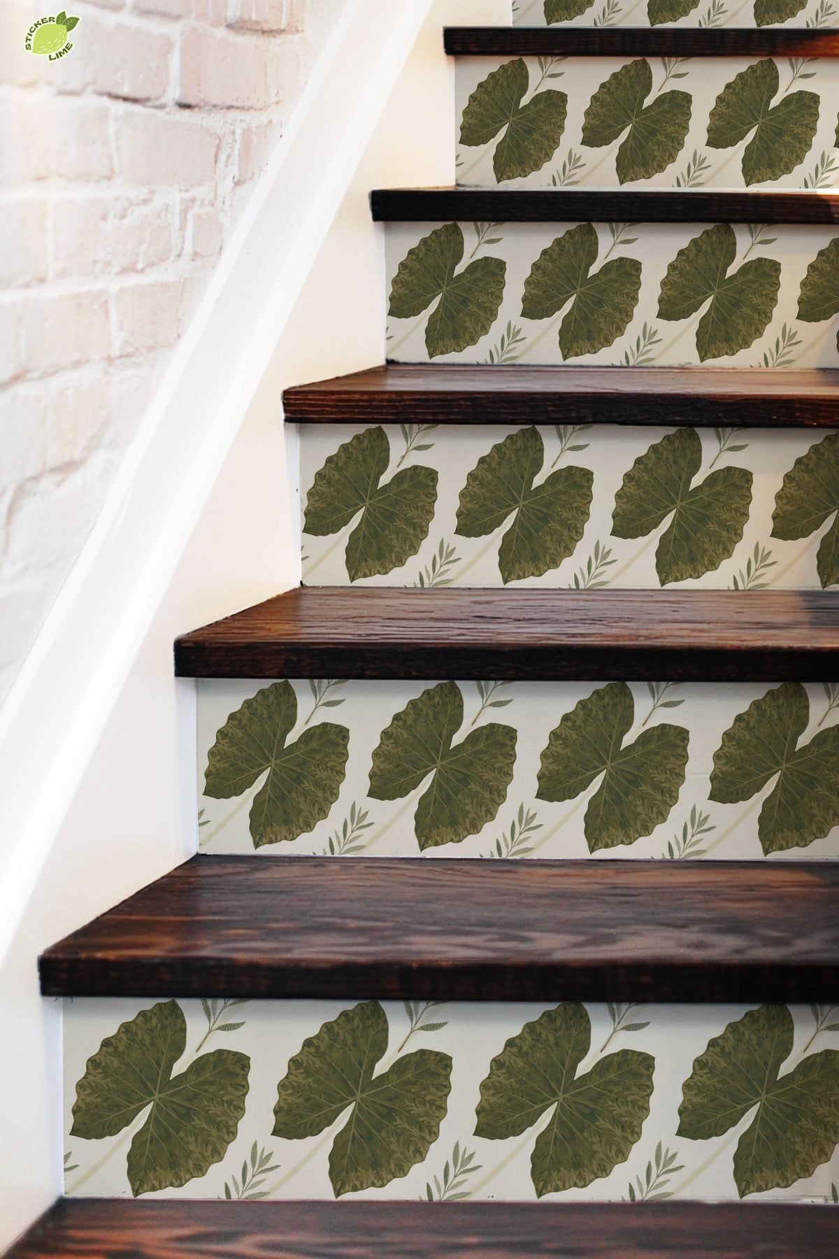 Ivory Quiet Grasscloth Texture peel and stick stair riser decals, photo 5 of 8