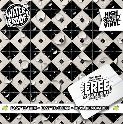 Luxurious Black and White peel and stick tile decals, photo 2 of 8