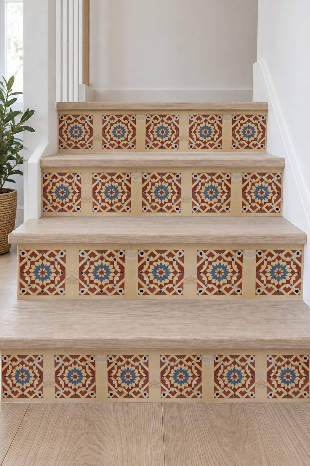 Marble Star Inlay Geometric peel and stick stair riser decals, photo 7 of 8