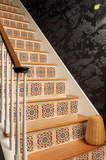 Marble Star Inlay Geometric peel and stick stair riser decals, photo 8 of 8