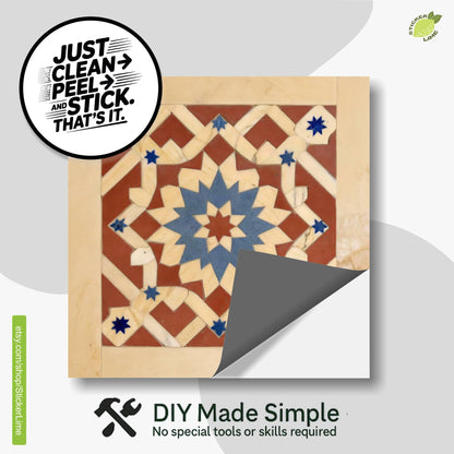 Marble Star Inlay Geometric peel and stick tile decals, photo 2 of 8
