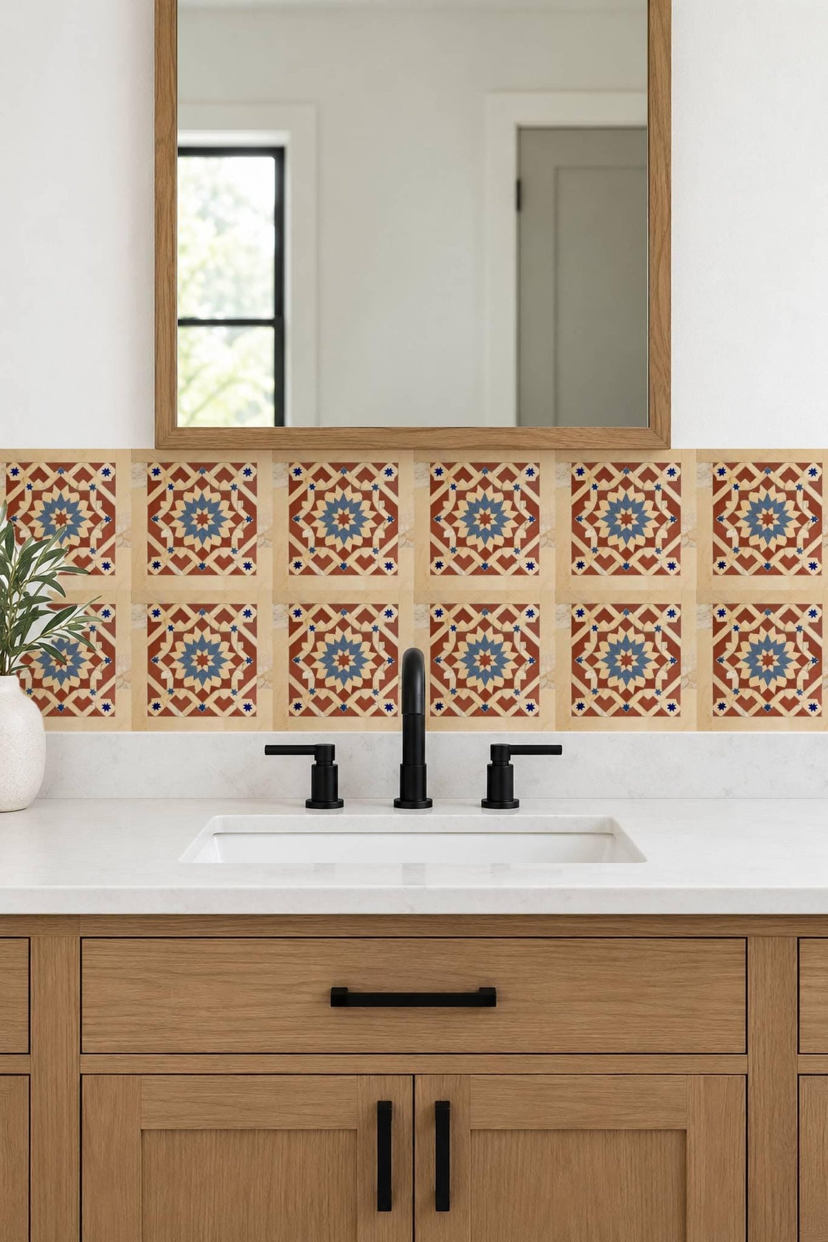 Marble Star Inlay Geometric peel and stick tile decals, photo 7 of 8
