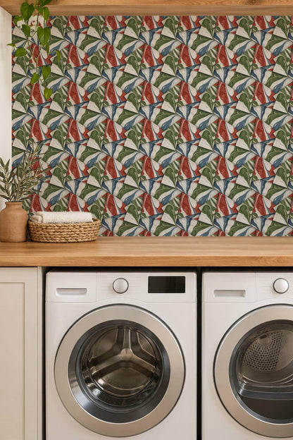 Marbled Origami Geometric Colored Pencil peel and stick tile decals