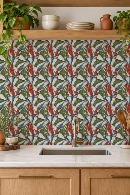Marbled Origami Geometric Colored Pencil peel and stick tile decals, photo 3 of 8