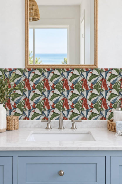 Marbled Origami Geometric Colored Pencil peel and stick tile decals, photo 4 of 8