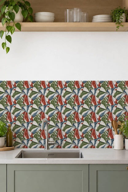 Marbled Origami Geometric Colored Pencil peel and stick tile decals, photo 6 of 8