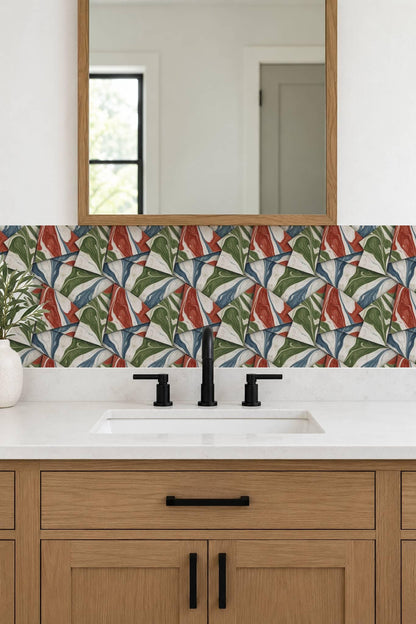 Marbled Origami Geometric Colored Pencil peel and stick tile decals, photo 7 of 8