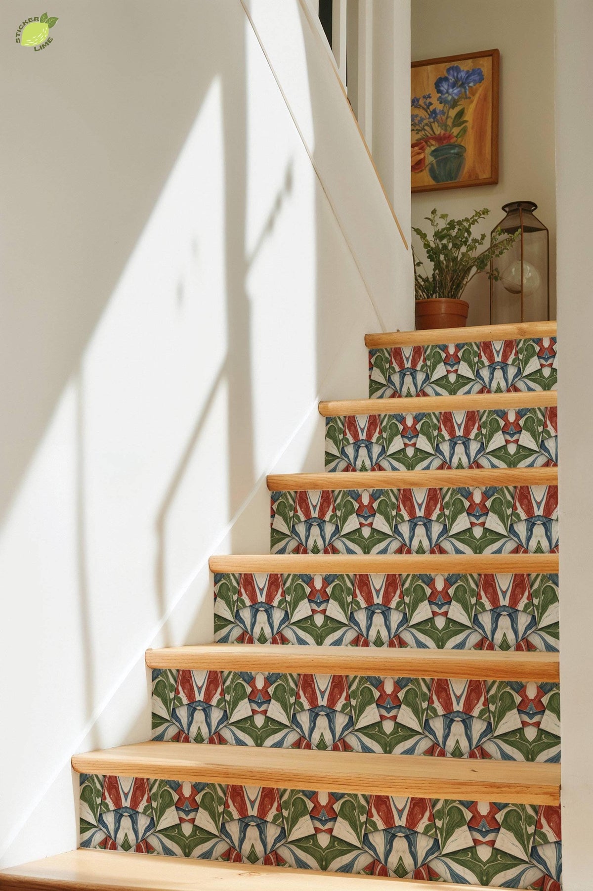 Marbled Origami Geometric Colored Pencil peel and stick tile decals, photo 8 of 8