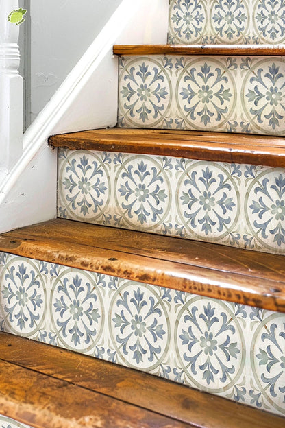 Medieval Botanical peel and stick stair riser decals, photo 3 of 8