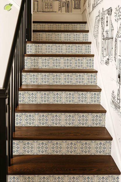 Medieval Botanical peel and stick stair riser decals, photo 6 of 8