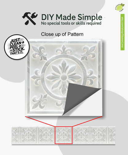 Medieval Fleur peel and stick stair riser decals, photo 2 of 8