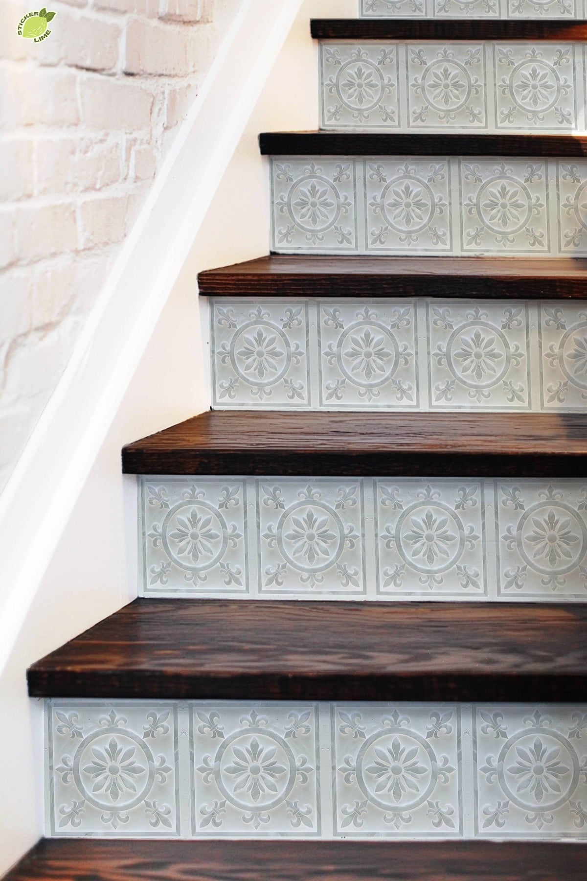 Medieval Fleur peel and stick stair riser decals, photo 4 of 8