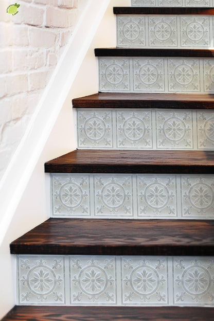 Medieval Fleur peel and stick stair riser decals, photo 4 of 8