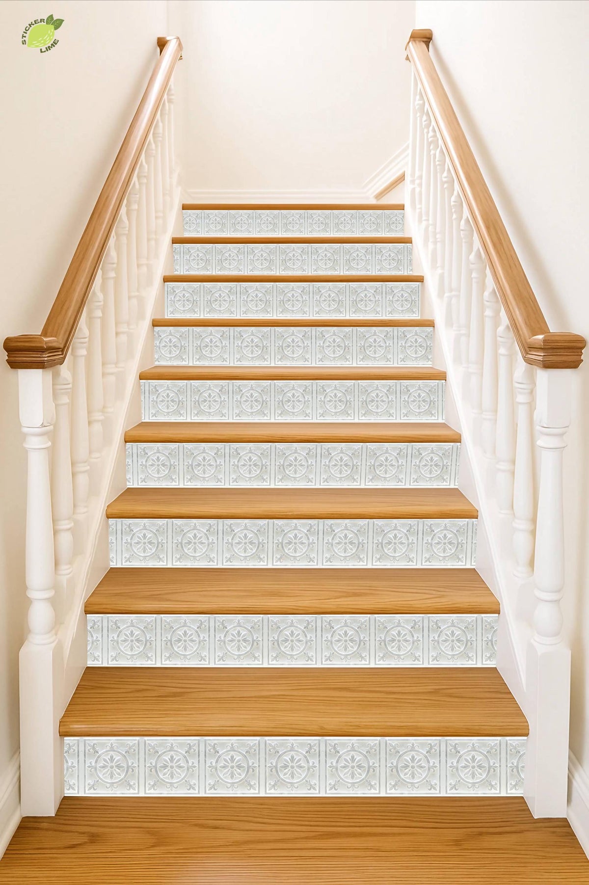 Medieval Fleur peel and stick stair riser decals, photo 5 of 8