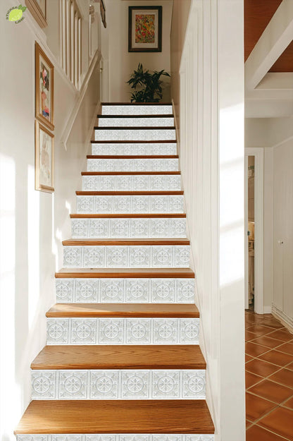 Medieval Fleur peel and stick stair riser decals, photo 6 of 8