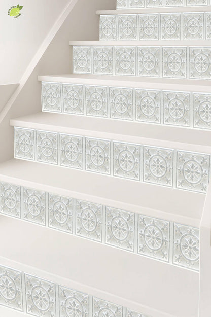 Medieval Fleur peel and stick stair riser decals, photo 8 of 8