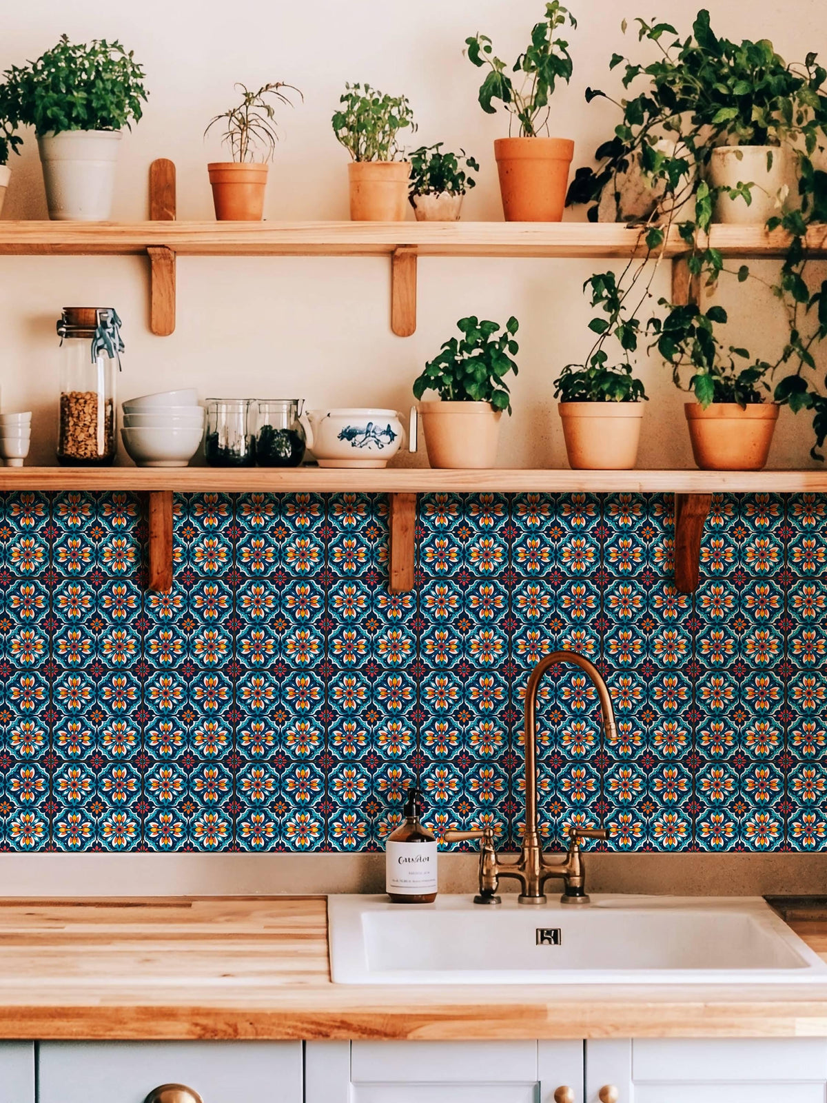 Mexican Talavera peel and stick tile decals, photo 3 of 8