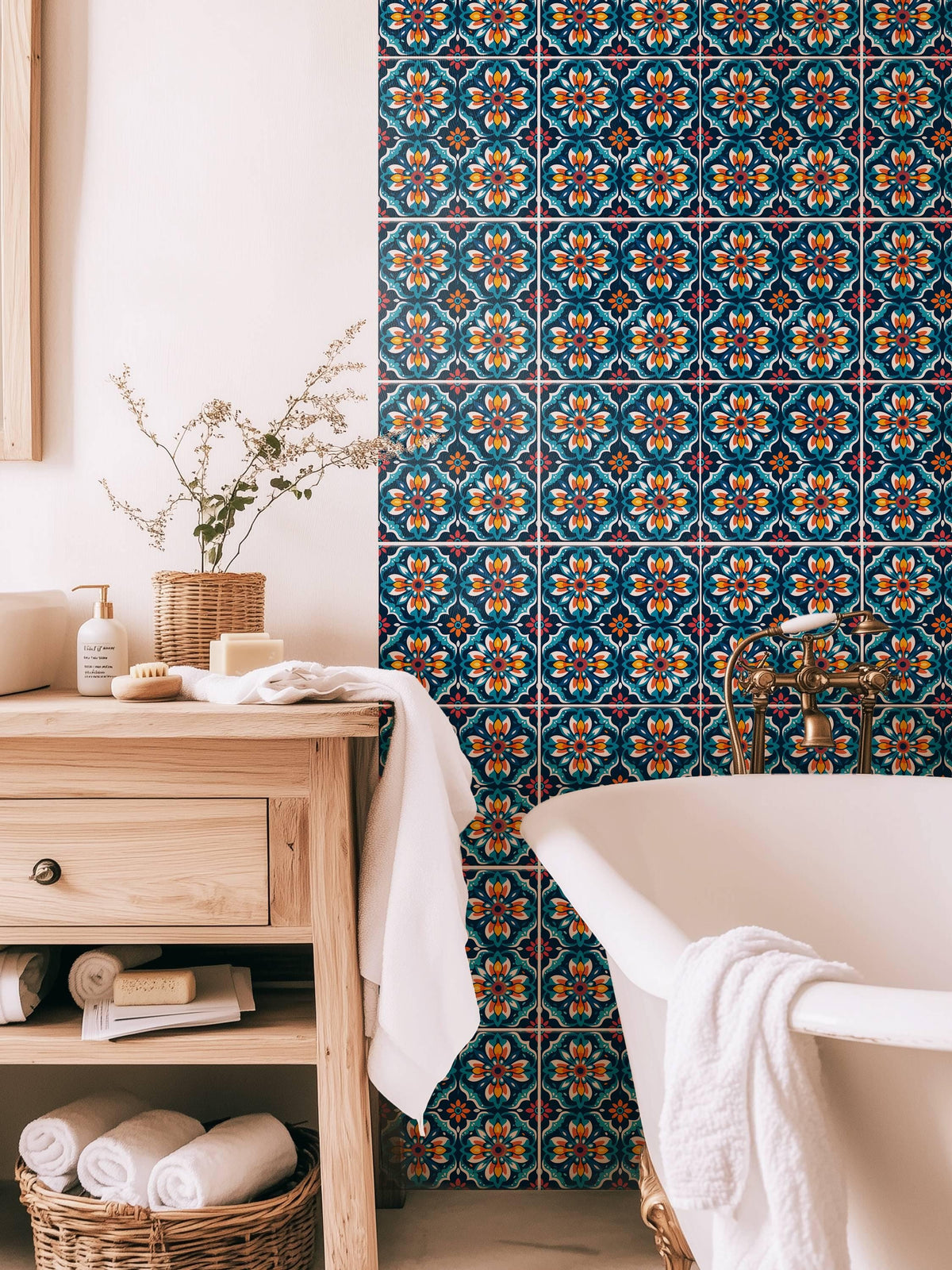 Mexican Talavera peel and stick tile decals, photo 4 of 8