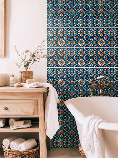 Mexican Talavera peel and stick tile decals, photo 4 of 8