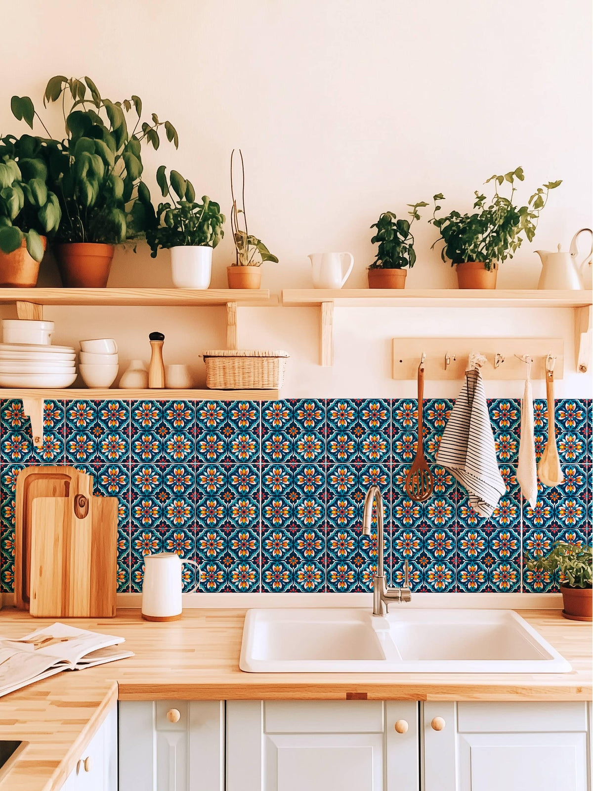 Mexican Talavera peel and stick tile decals, photo 5 of 8