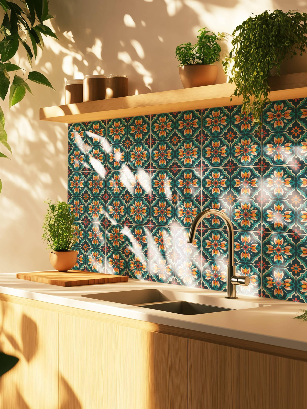 Mexican Talavera peel and stick tile decals, photo 8 of 8